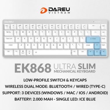 BÀN PHÍM CƠ BLUETOOH DAREU EK868 LOW PROFILE