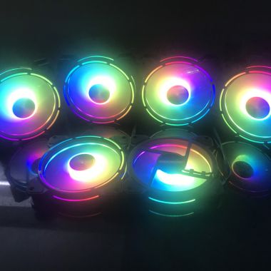 Bộ kit quạt tản nhiệt, fan case Coolmoon M2 LED RGB 12cm + hub và remote