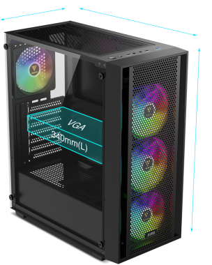 Vỏ Case Gamdias Aura GC2 Elite ARGB | ATX | Black / White