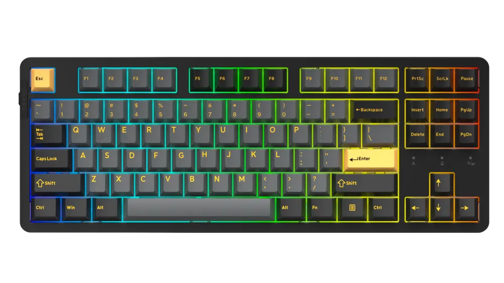 Bàn phím cơ DareU EK87 Pro | Black Golden | Cloud switch | Triple Mode