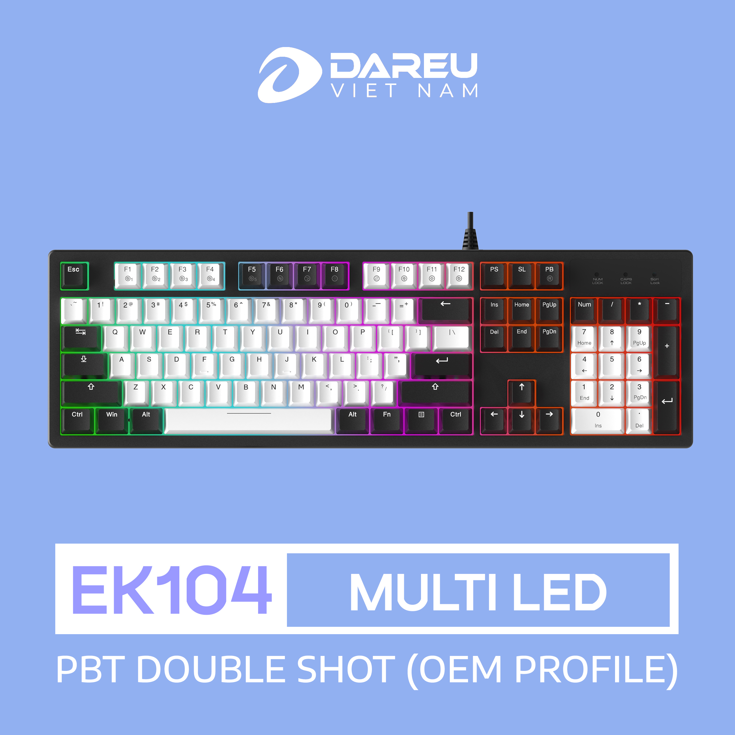 Bàn Phím Cơ DAREU EK104 WHITE x BLACK