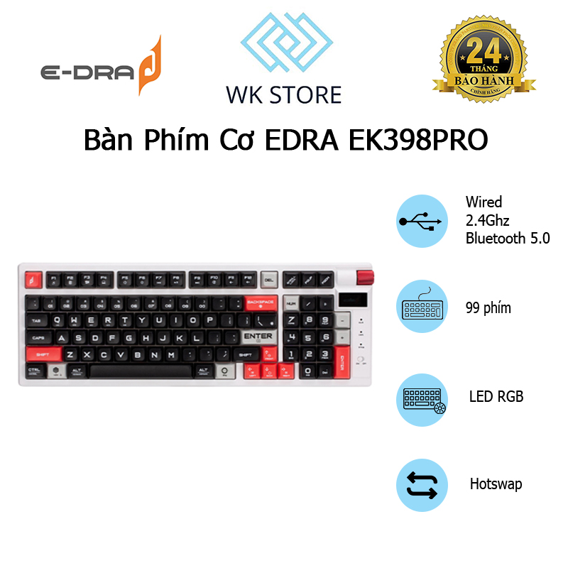 Bàn Phím Cơ EDRA EK398PRO | Triple Mode