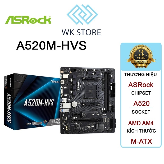 Mainboard ASROCK A520M-HVS | AMD AM4
