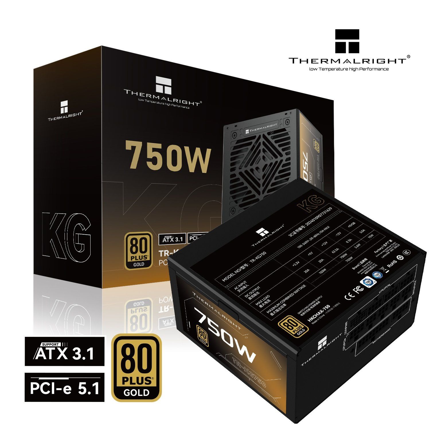 NGUỒN THERMALRIGHT TR-KG750 | 750W 80 Plus Gold