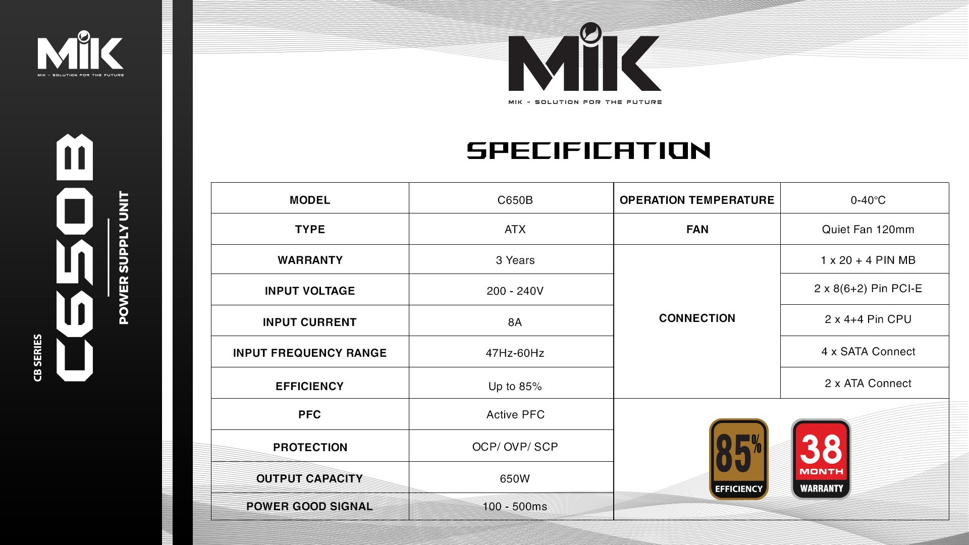 Nguồn Máy Tính MIK C650B 650W
