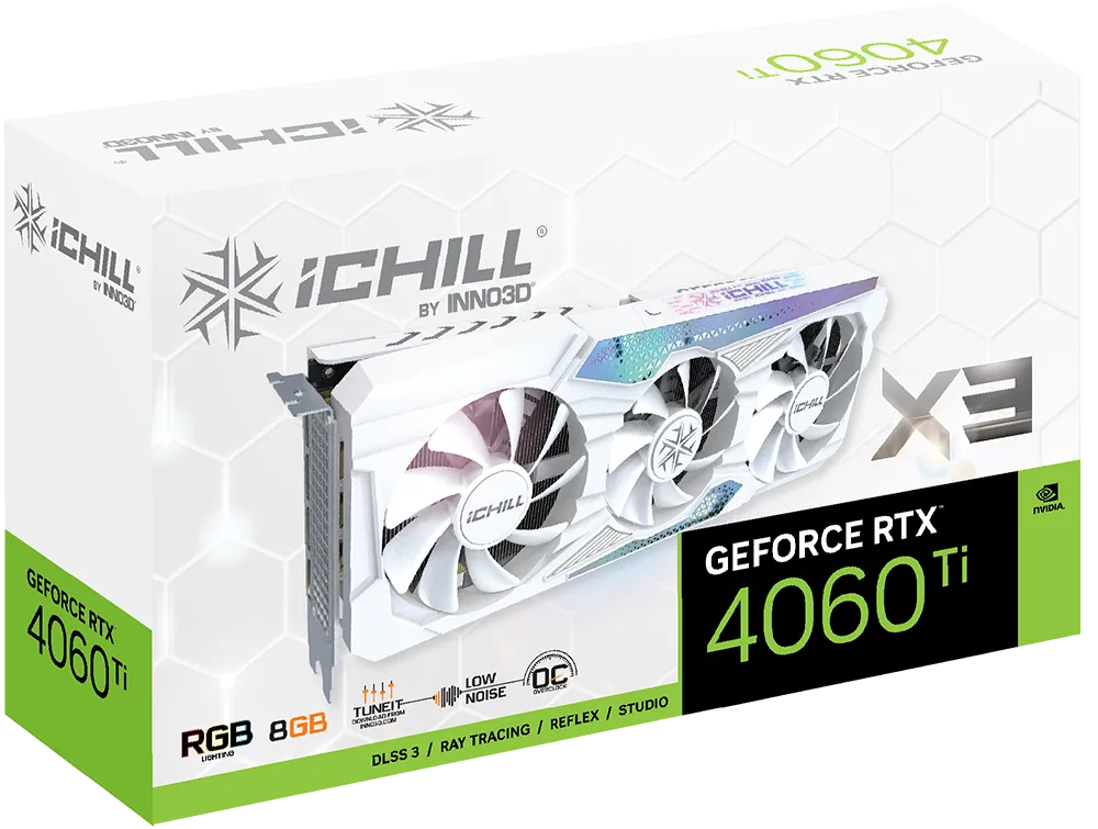 VGA INNO3D GeForce RTX 4060 Ti 8GB iCHILL X3 WHITE