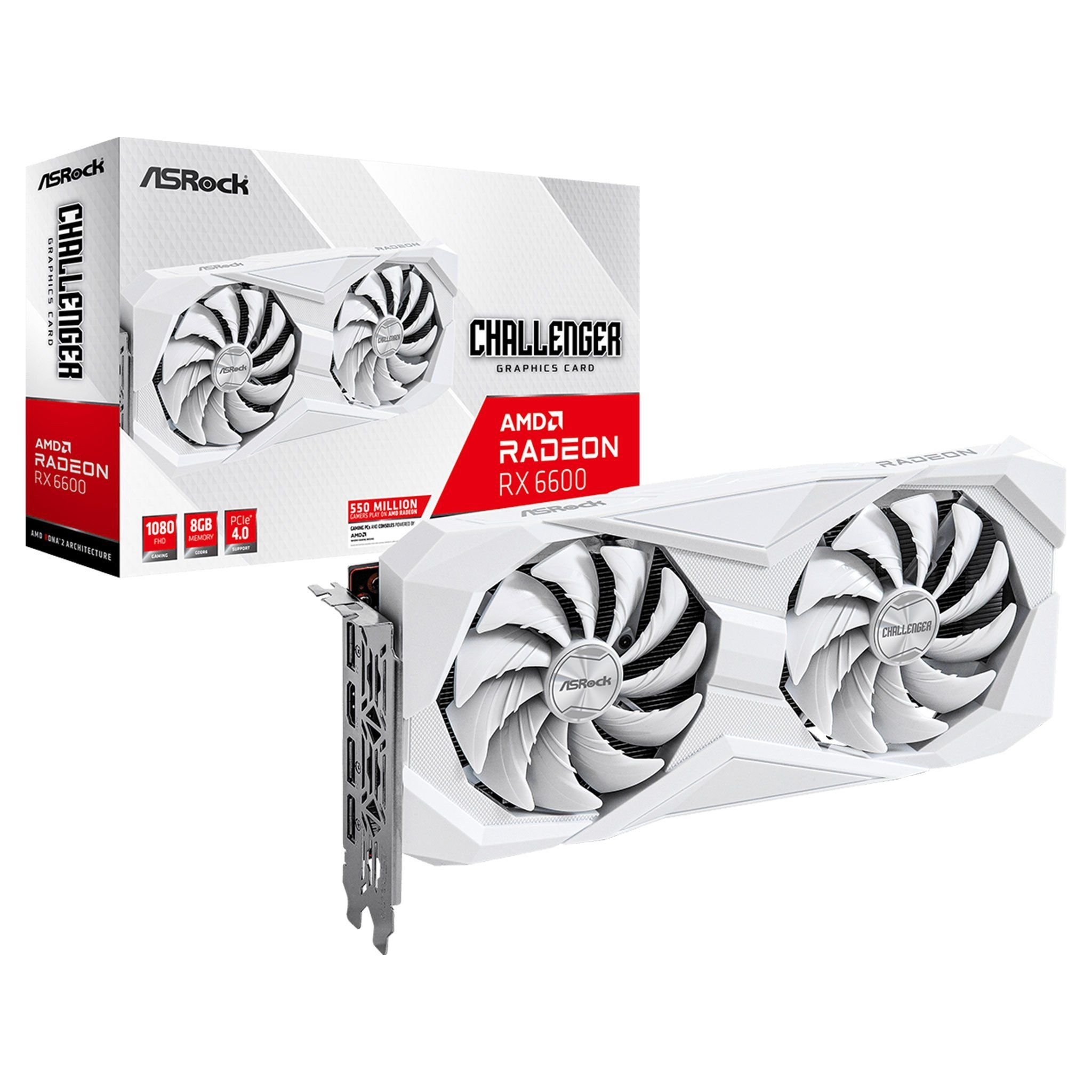VGA ASRock AMD Radeon RX 6600 Challenger White 8GB