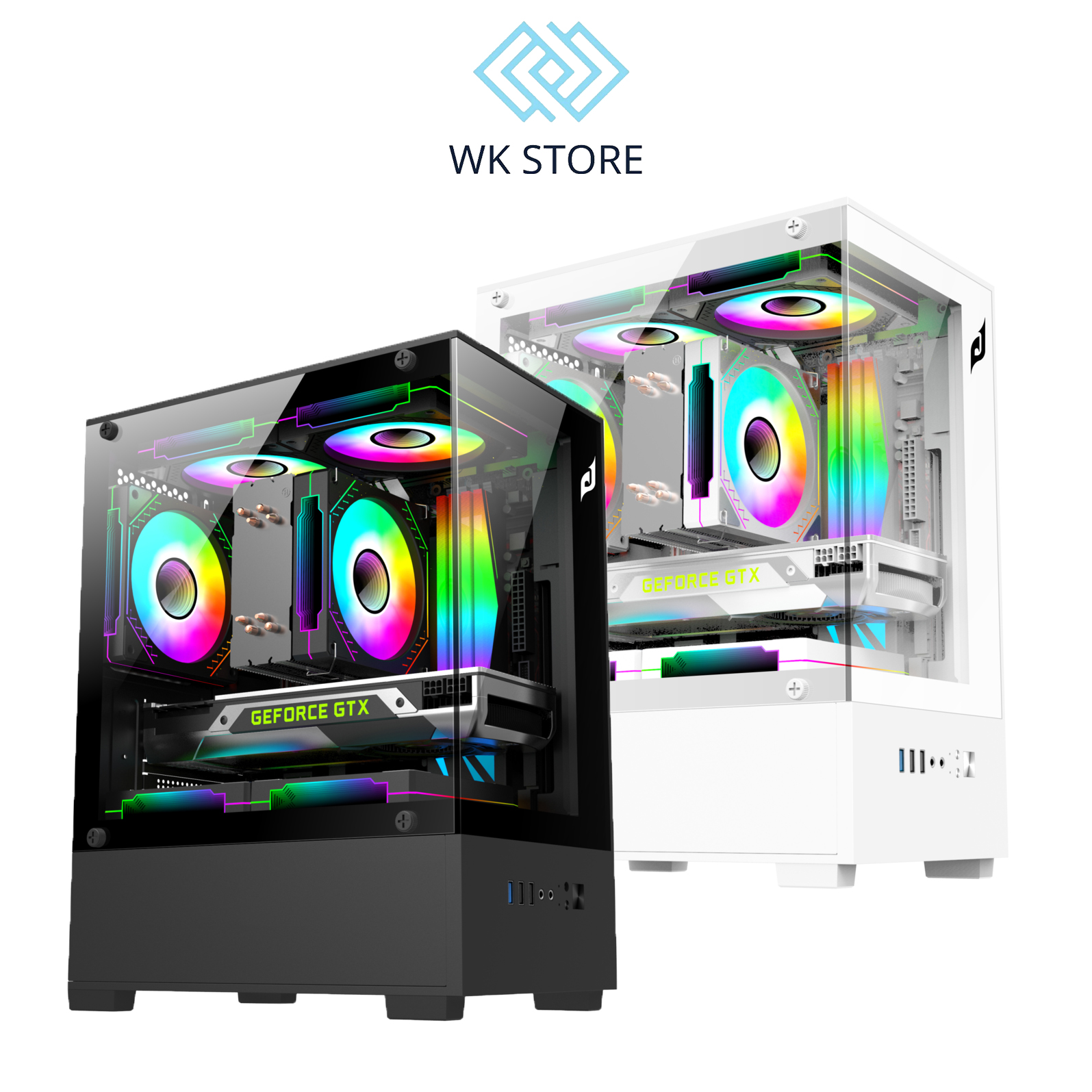 Vỏ case máy tính EDRA ECS1303 | M-ATX | No Fan | Black / White