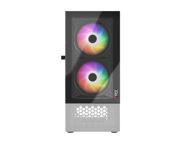 Vỏ Case Magic GM-04 Air Black - White Glass | Kèm 3 Fan