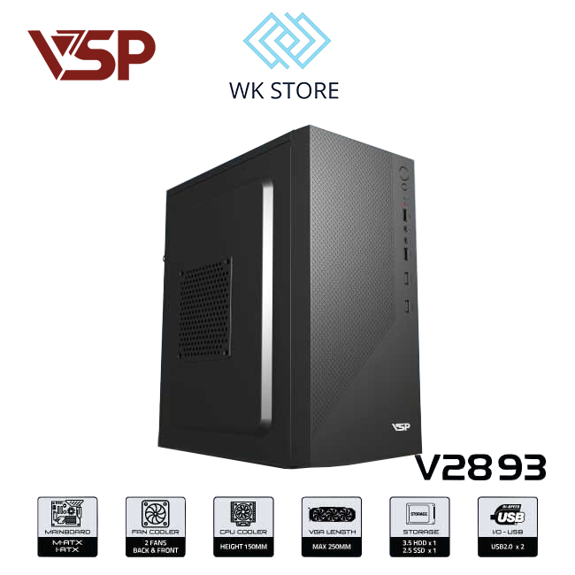 Vỏ Case Văn Phòng VSP V2893 M-ATX/I-ATX